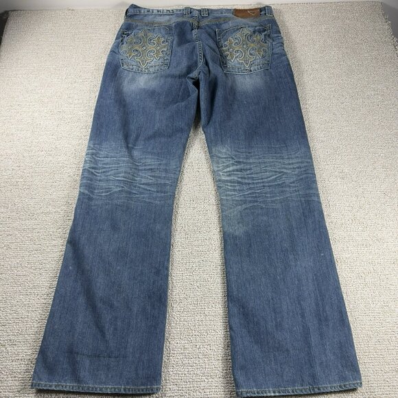 Guess Desmond Relaxed Straight Distressed Faded Jeans Men’s Size 38 x 32 - Picture 5 of 6